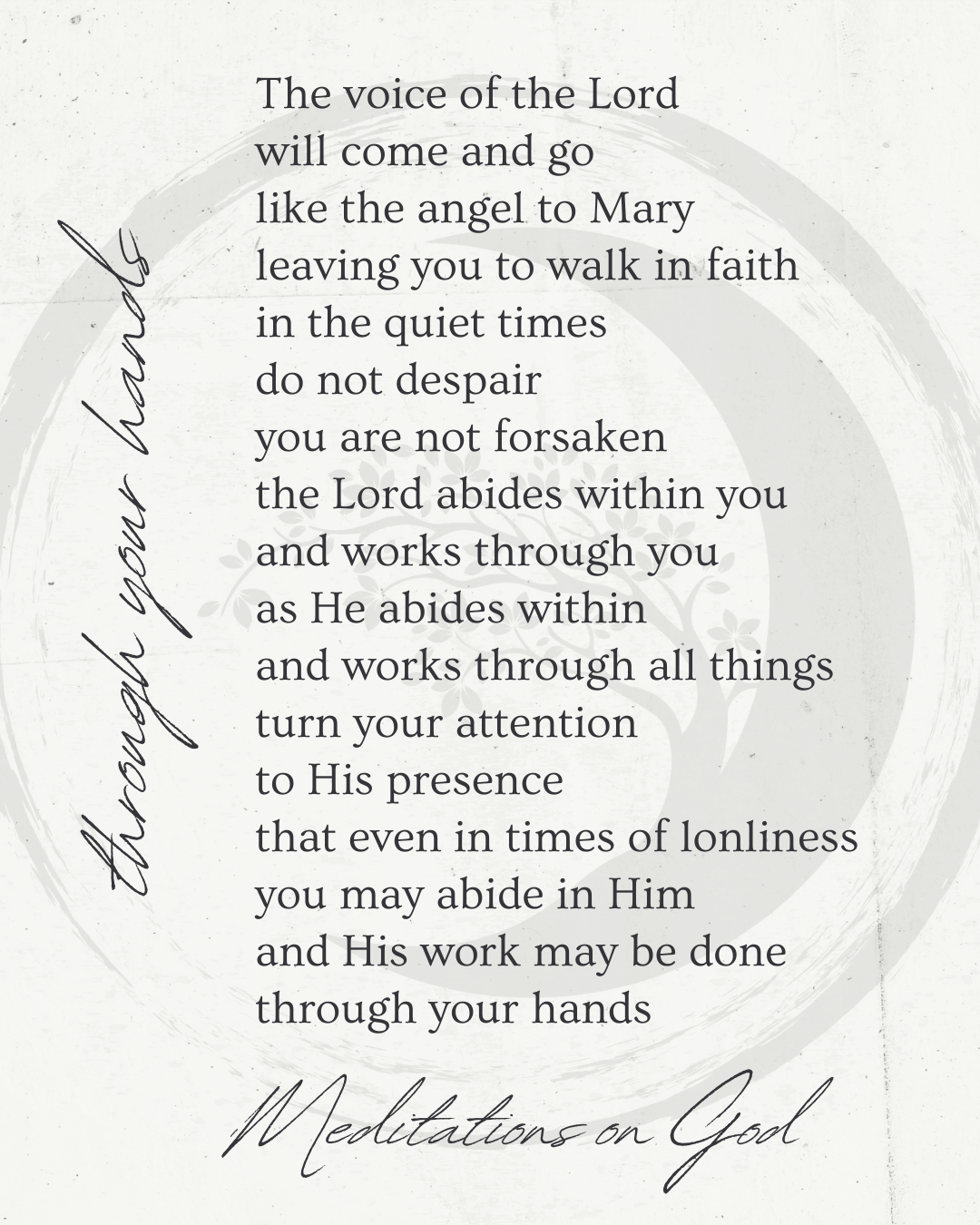 Oratio: Through Your Hands