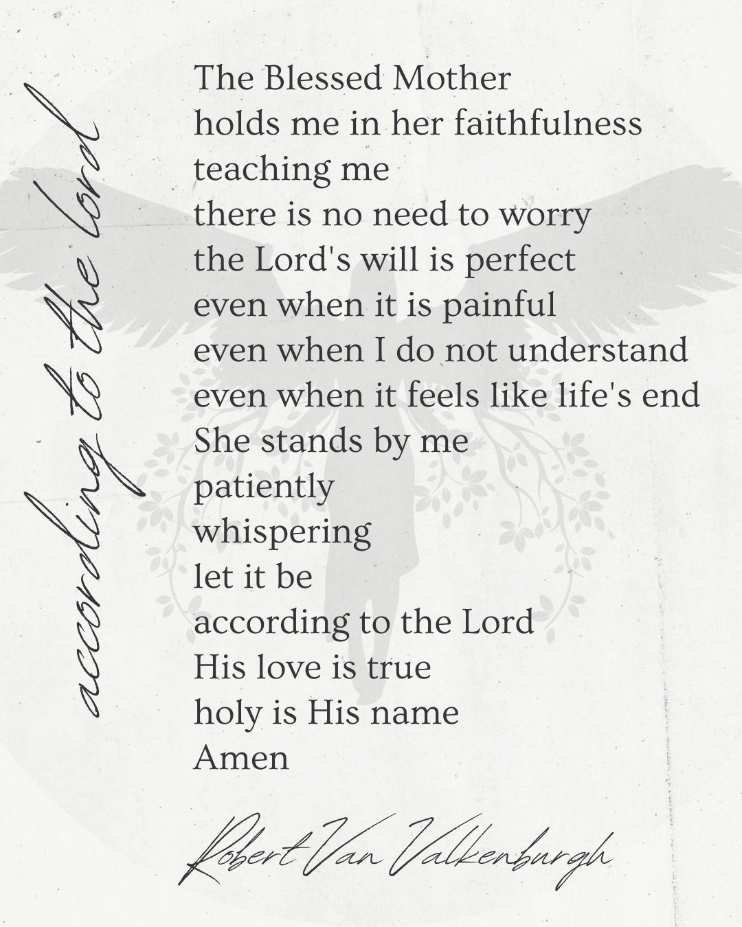 Oratio: According To The Lord